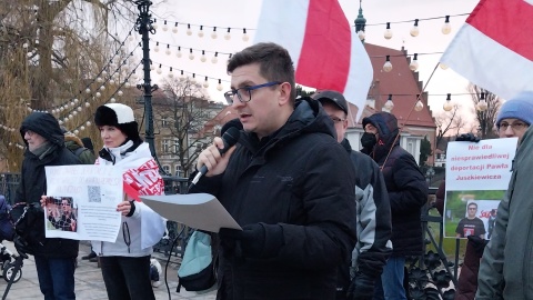 W obronie Pawła Juszkiewicza, który ma być wydalony z Polski. Protest w Bydgoszczy [zdjęcia]