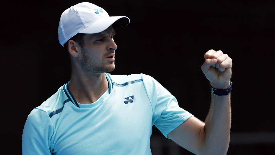 Hubert Hurkacz po blisko trzygodzinnym meczu awansował do 1/8 finału Australian Open, gdzie zmierzy się z Francuzem Arthurem Cazaux/fot: PAP, Mast Irham