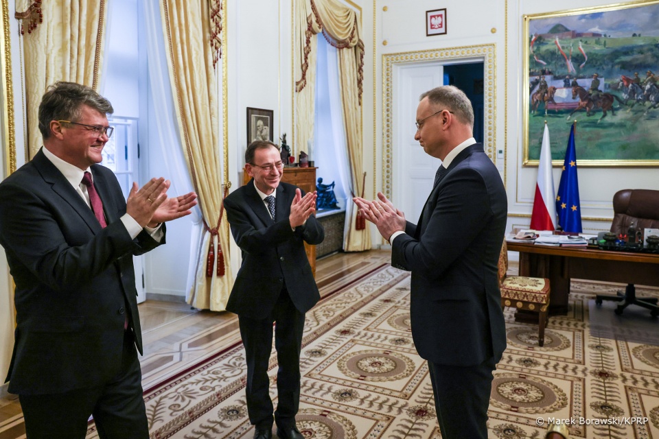 Mariusz Kamiński i Maciej Wąsik odwiedzili prezydenta w Pałacu Prezydenckim/fot: Marek Borawski, prezydent.pl