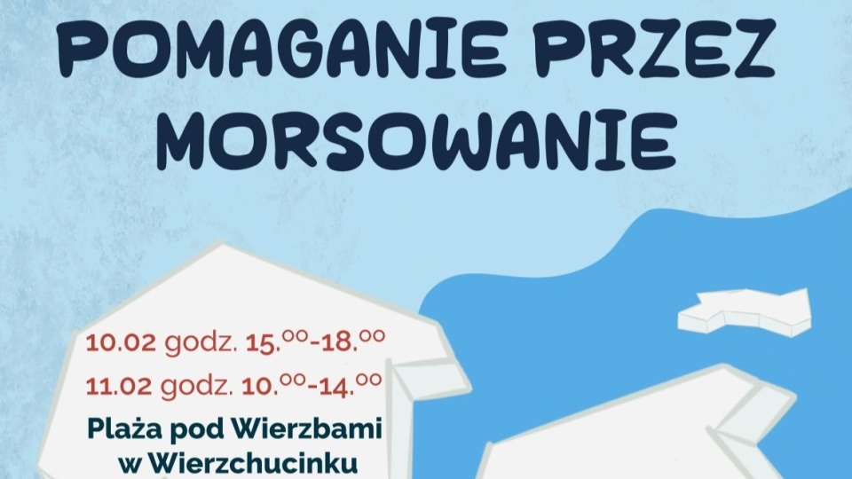 W weekend (10-11 luty) na plaży w Wierzchucinku w gminie Sicienko odbędzie się akcja pod hasłem: „Pomaganie przez morsowanie"/fot. sicienko.pl
