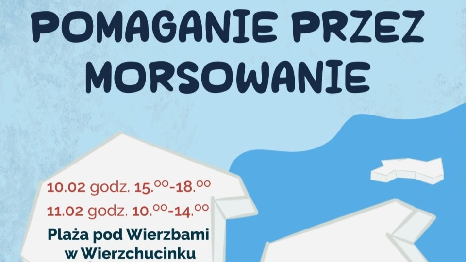 W weekend (10-11 luty) na plaży w Wierzchucinku w gminie Sicienko odbędzie się akcja pod hasłem: „Pomaganie przez morsowanie"/fot. sicienko.pl