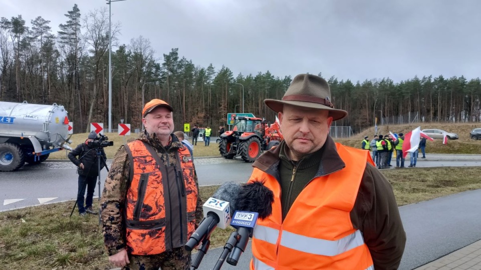 Myśliwi protestują m.in. w Tryszczynie/fot. Maciej Wilkowski