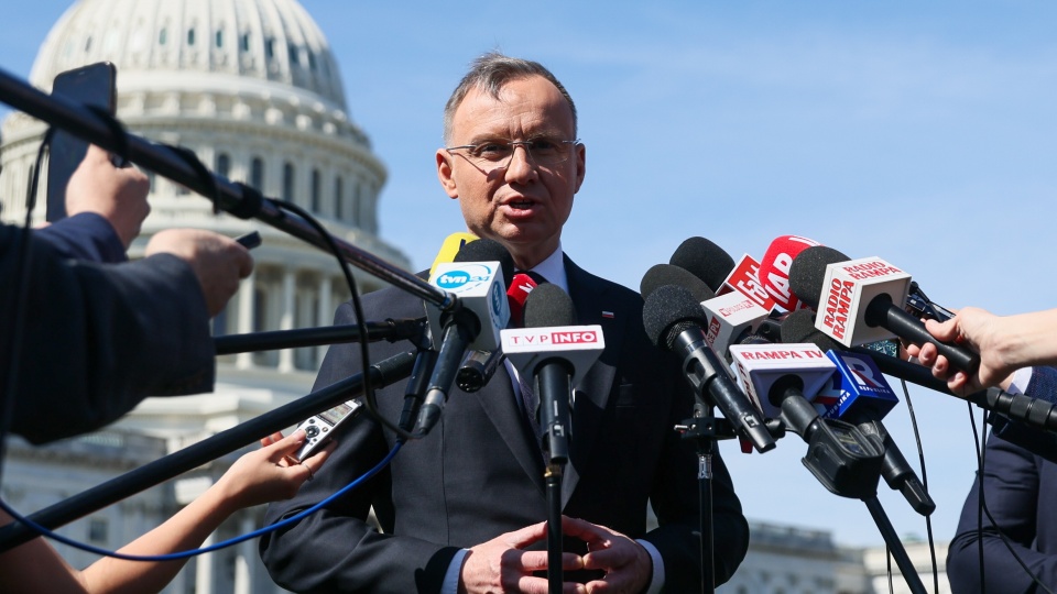 Prezydent Andrzej Duda po spotkaniu na Kapitolu/fot. PAP/Leszek Szymański