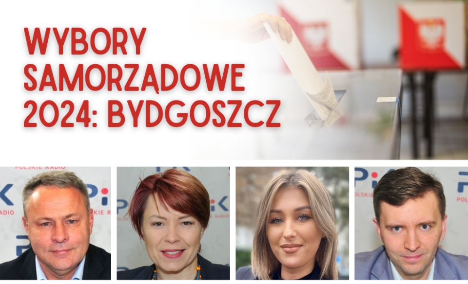 Kandydaci na urząd prezydenta Bydgoszczy w wyborach samorządowych 2024 (od lewej): Rafał Bruski, Joanna Czerska-Thomas, Maja Adamczyk i Łukasz Schreiber