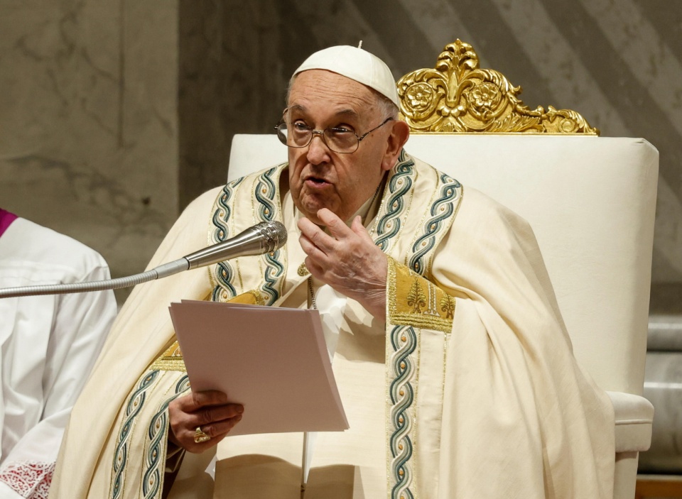 Papież Franciszek podczas Wigilii Paschalnej/fot. Giuseppe Lami