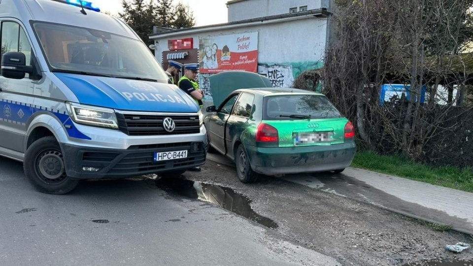 39-latek został zatrzymany do kontroli na ul. Dębowej w Grudziądzu/fot. KMP w Grudziądzu