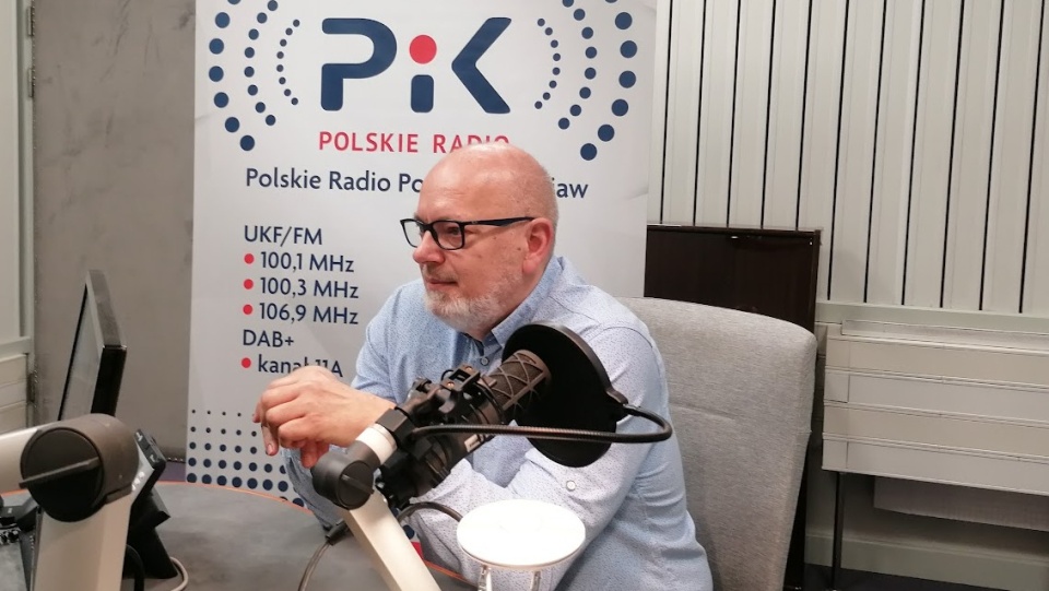 Maciej Eckardt w studiu Polskiego Radia PiK/fot. Magdalena Gill