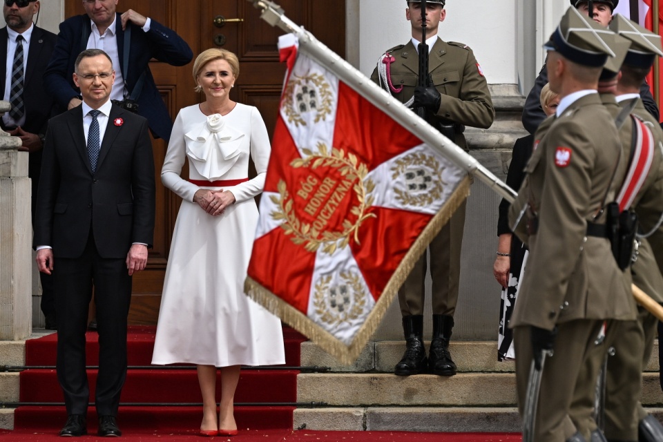 Uroczystość w Belwederze z okazji Dnia Flagi RP/fot. Radek Pietruszka, PAP