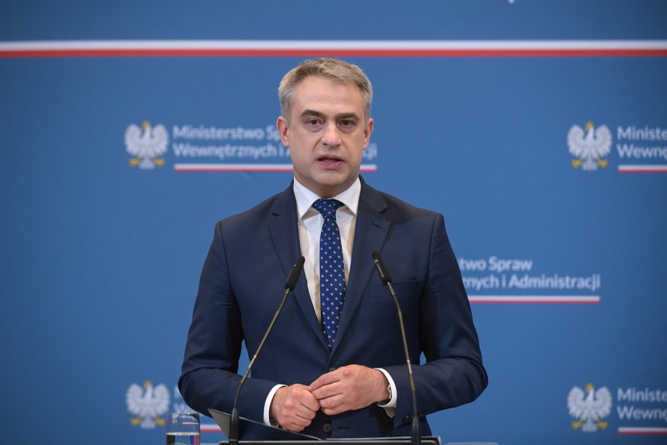 Wicepremier, minister cyfryzacji Krzysztof Gawkowski podczas konferencji prasowej w MSWiA w Warszawie/fot. Marcin Obara, PAP