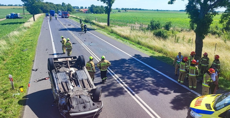 Wypadek w gminie Stolno/fot. KP PSP Chełmno