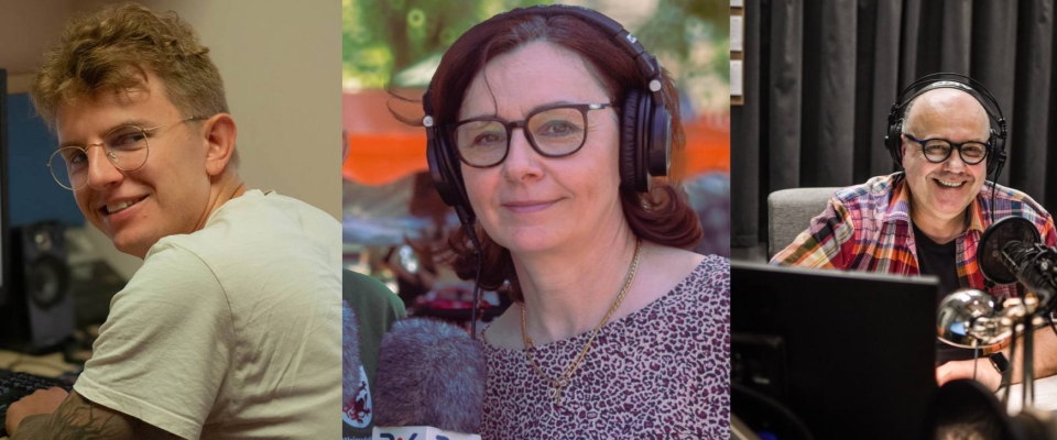 Naszą radiową redakcję sportową tworzą Eryk Hełminiak (z prawej), Małgorzata Burchardt (w środku) i Patryk Głowacki/fot. redakcja