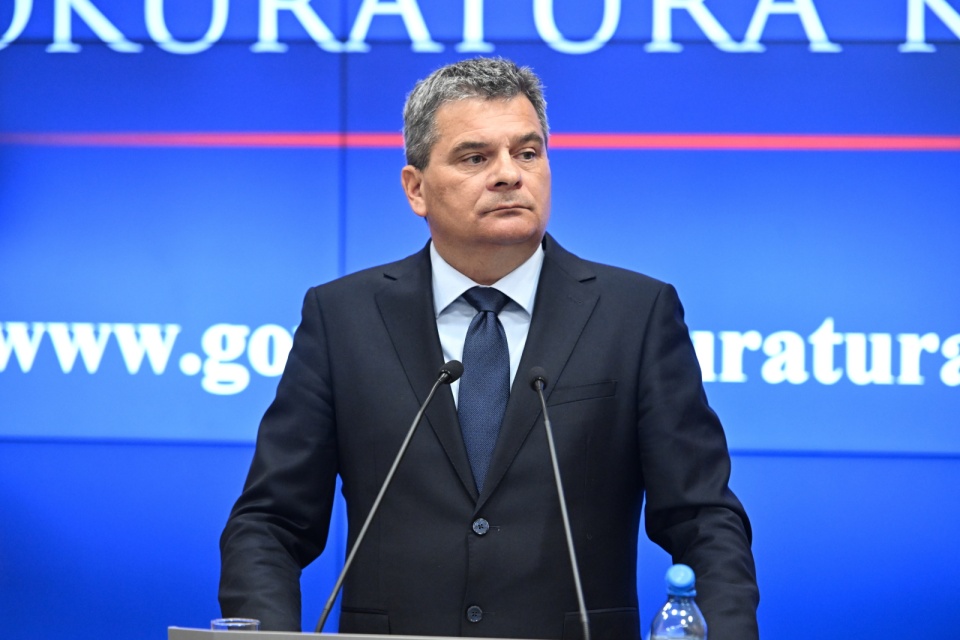 rokurator krajowy Dariusz Korneluk na konferencji prasowej w siedzibie Prokuratury Krajowej w Warszawie/fot. Radek Pietruszka, PAP