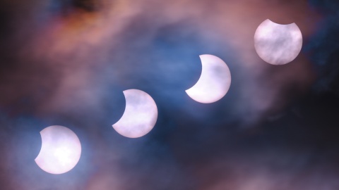 Mozaika zdjęć z poprzedniego zaćmienia Słońca 22.10.2022 roku. / Fot. Piotr Majewski