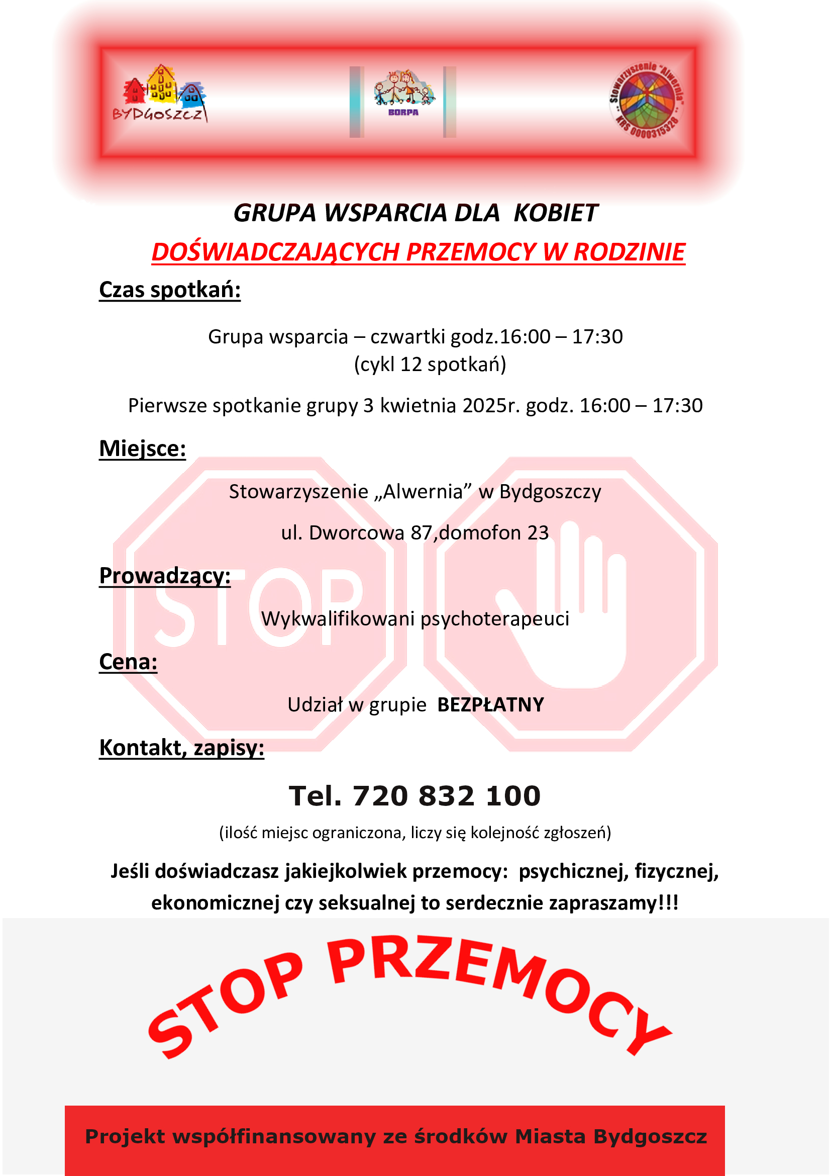 plakat dla kobiet doswiadczajacych przemocy -alwernia bydgoszcz 2025