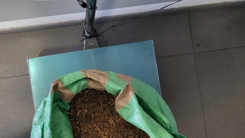 Tytoń był zapakowany w 22 worki, po 15 kilogramów każdy. 47 latek usłyszał już zarzuty. Za swój czyn zapłaci wysoką grzywnę/fot: KMP we Włocławku