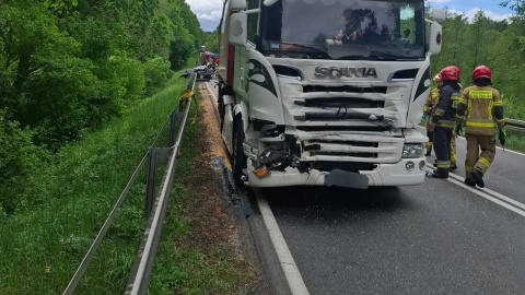 Do zderzenia doszło w Wielkiej Łące/fot. KM PSP Toruń, Facebook