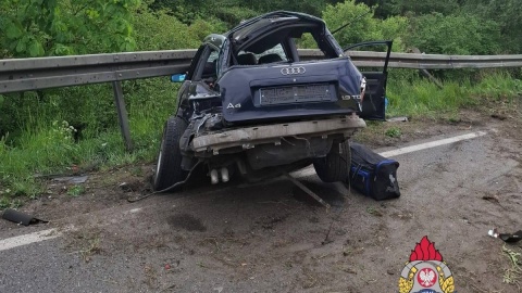 Do zderzenia doszło w Wielkiej Łące/fot. KM PSP Toruń, Facebook