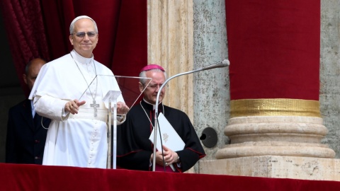 Pierwsze spotkanie papieża Leona XIV z wiernymi na modlitwie Regina Coeli/fot. PAP, EPA