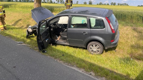 Wypadek w miejscowości Wszedzień (gmina Mogilno)/fot. KPP w Mogilnie