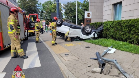 Jedna osoba została przewieziona do szpitala/fot. KM PSP w Toruniu
