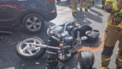 Wypadek w m. Michale/fot. Komenda Miejska Państwowej Straży Pożarnej w Grudziądzu/Facebook
