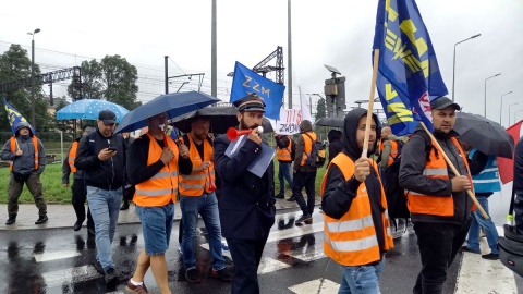 Protest maszynistów w Bydgoszczy/fot. Tatiana Adonis