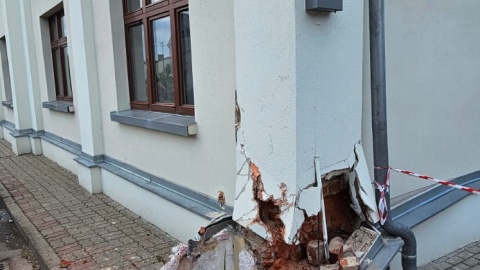 W tym zdarzeniu nikt nie ucierpiał, ale straty budowlane są ogromne/fot. PSP Grudziądz