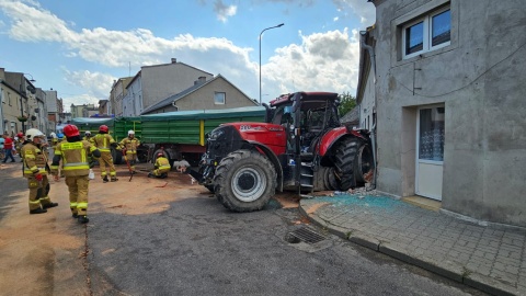 W tym zdarzeniu nikt nie ucierpiał, ale straty budowlane są ogromne/fot. PSP Grudziądz
