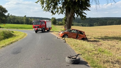 W Pokrzydowie ranne są cztery osoby/fot. Komenda Powiatowa Państwowej Straży Pożarnej w Brodnicy