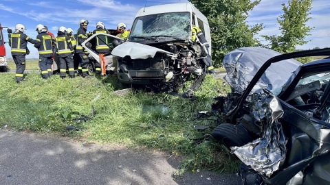 Zderzenie trzech samochodów w Otorowie/fot. OSP Solec Kujawski/Facebook