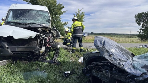 Zderzenie trzech samochodów w Otorowie/fot. OSP Solec Kujawski/Facebook
