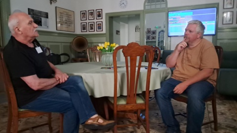 Dr Sławomir Sadowski (z lewej) i dziennikarz PR PiK Michał Słobodzian/fot. Magdalena Gill