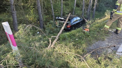 Wypadek we wsi Młyniec/fot. PM PSP Mogilno
