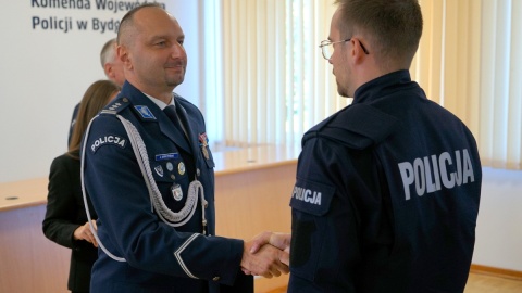 Czterdziestu pięciu nowych kujawsko-pomorskich policjantów złożyło ślubowanie/fot. KWP Bydgoszcz