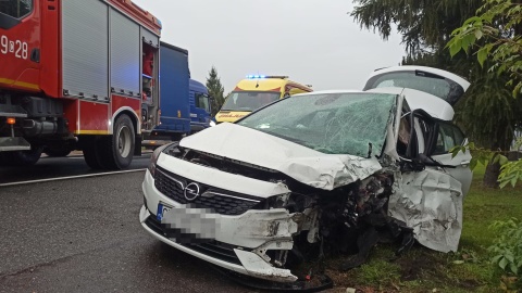 W Gościeradzu autobus zderzył się czołowo z samochodem osobowym/fot. KM PSP Bydgoszcz