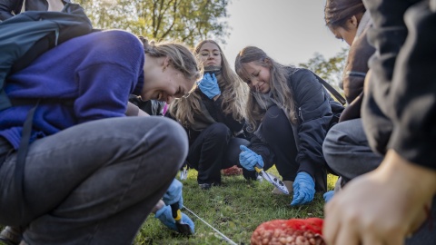 Uczelnia prowadzi akcję „Krokus na kampus”. Przed Politechniką posadzono 10 tysięcy kwiatów/fot.: Politechnika Bydgoska