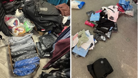 Interwencja KAS i służb celnych w sprawie odzieży z podrobionymi znakami towarowymi/fot. www. kujawsko-pomorskie.kas.gov.pl
