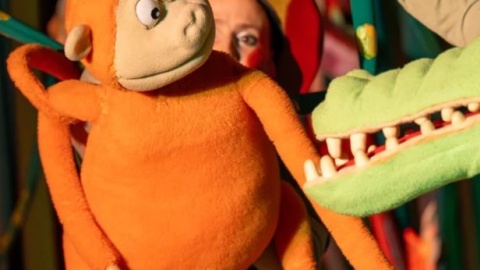 Na zdjęciach aktorzy Dominika Miękus oraz Andrzej Korkuz/fot. Teatr Baj Pomorski/ Rafał Pyszka