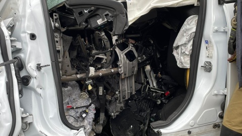 Zderzenie auta z drzewem w Bożenkowie/fot. OSP Wtelno