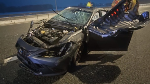 Wypadek na A1 w kierunku Łodzi/fot. OSP KSRG Gronowo, OSP Kamionki Duże