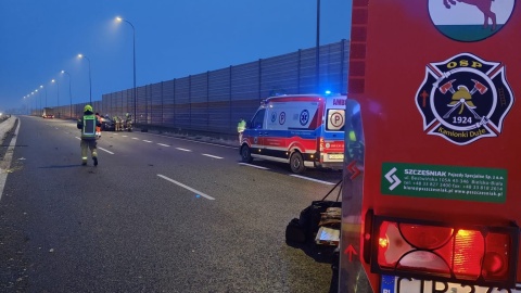 Wypadek na A1 w kierunku Łodzi/fot. OSP KSRG Gronowo, OSP Kamionki Duże