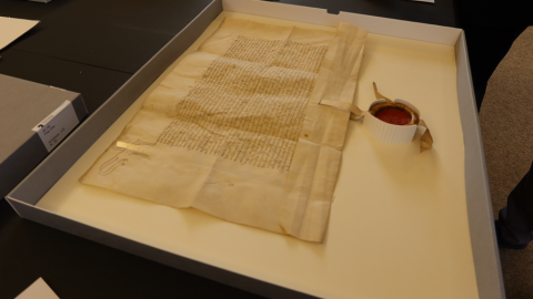 Do Polski wróciły m.in. zrabowane podczas wojny 73 dokumenty pergaminowe z XIII–XV w./fot. gov.pl