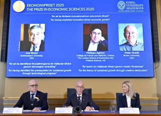 Joel Mokyr, Philippe Aghion i Peter Howitt laureatami Nagrody Nobla z ekonomii