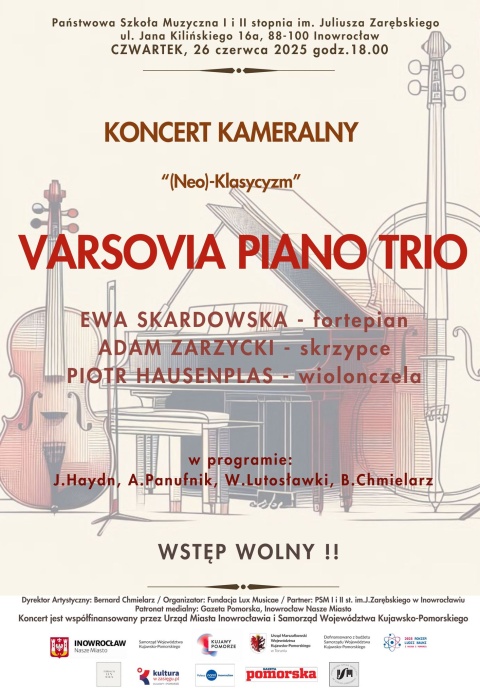 Varsovia Piano Trio przygotowało koncert kameralny (neo)klasyczny w Inowrocławiu