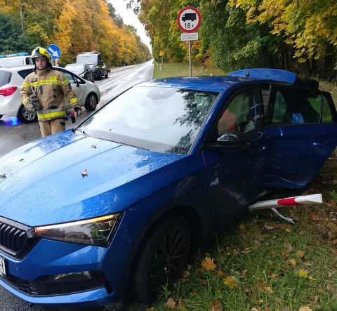 Zderzenie dwóch osobówek w Osówcu pod Bydgoszczą. Są ranni i utrudnienia w ruchu