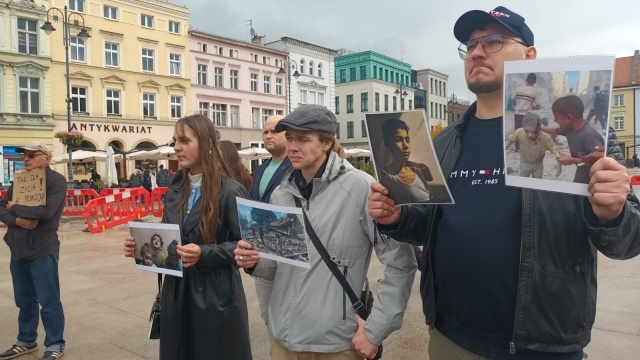 Stop ludobójstwu w Strefie Gazy Protestowali na bydgoskim Starym Rynku