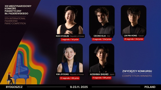 Roh Hyunjin z Republiki Korei wygrała XIII Międzynarodowy Konkurs Pianistyczny im. Ignacego Jana Paderewskiego