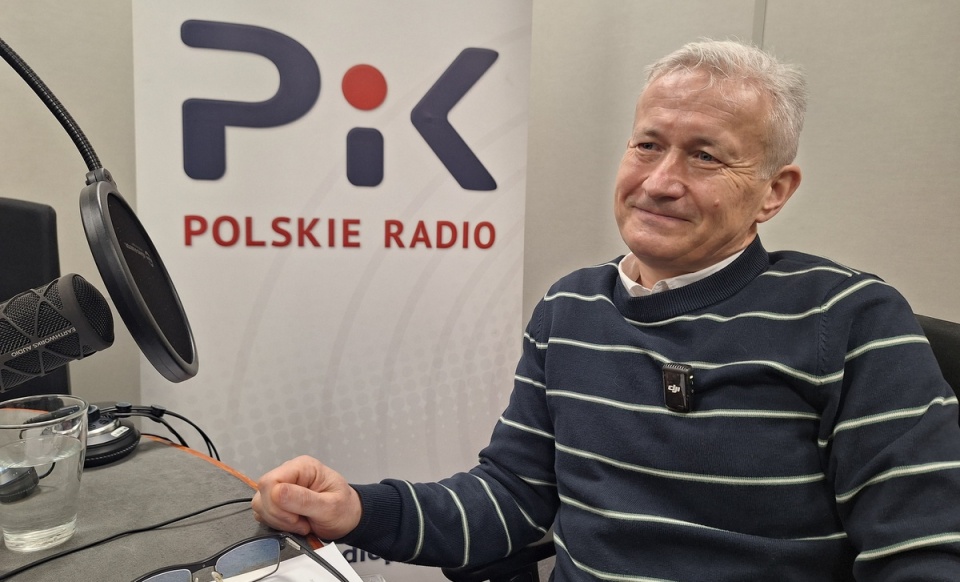 Zbigniew Szcześniak w studiu Polskiego Radia PiK/fot. Tomasz Bielicki