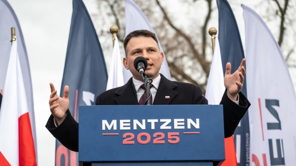 Kandydat Konfederacji w zbliżających się wyborach na fotel prezydenta RP Sławomir Mentzen/fot. Tytus Żmijewski, PAP