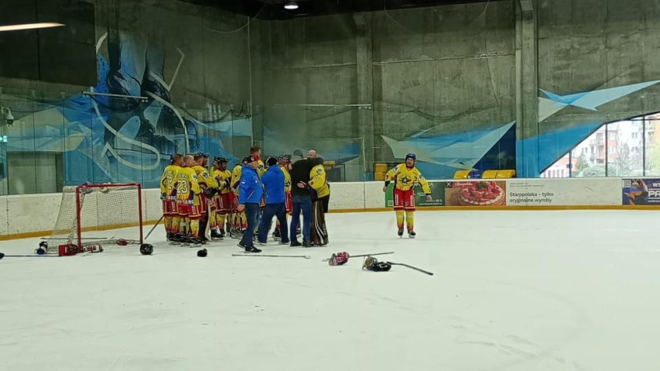 Old Boys Podhale kilka sekund po zdobyciu kolejnego mistrzostwa/fot. Wiktor Sobociński
